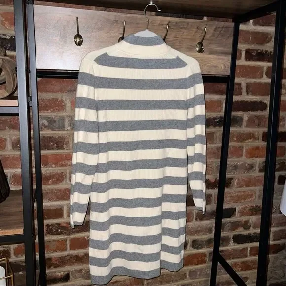 J. Crew Gray and White Striped Long Sleeve Dress - Picture 8 of 14
